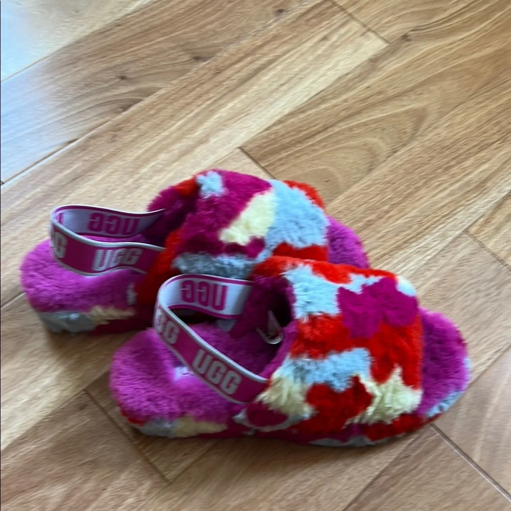 UGG Fluff Yeah Slide Multicolor Slippers/Sandals - Picture 3 of 9